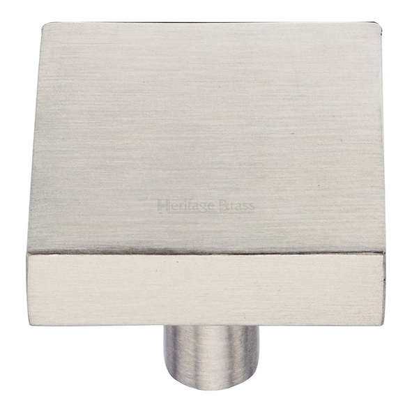 C3685 32-SN • 32 x 32 x 9 x 28mm • Satin Nickel • Heritage Brass Square Design Cabinet Knob